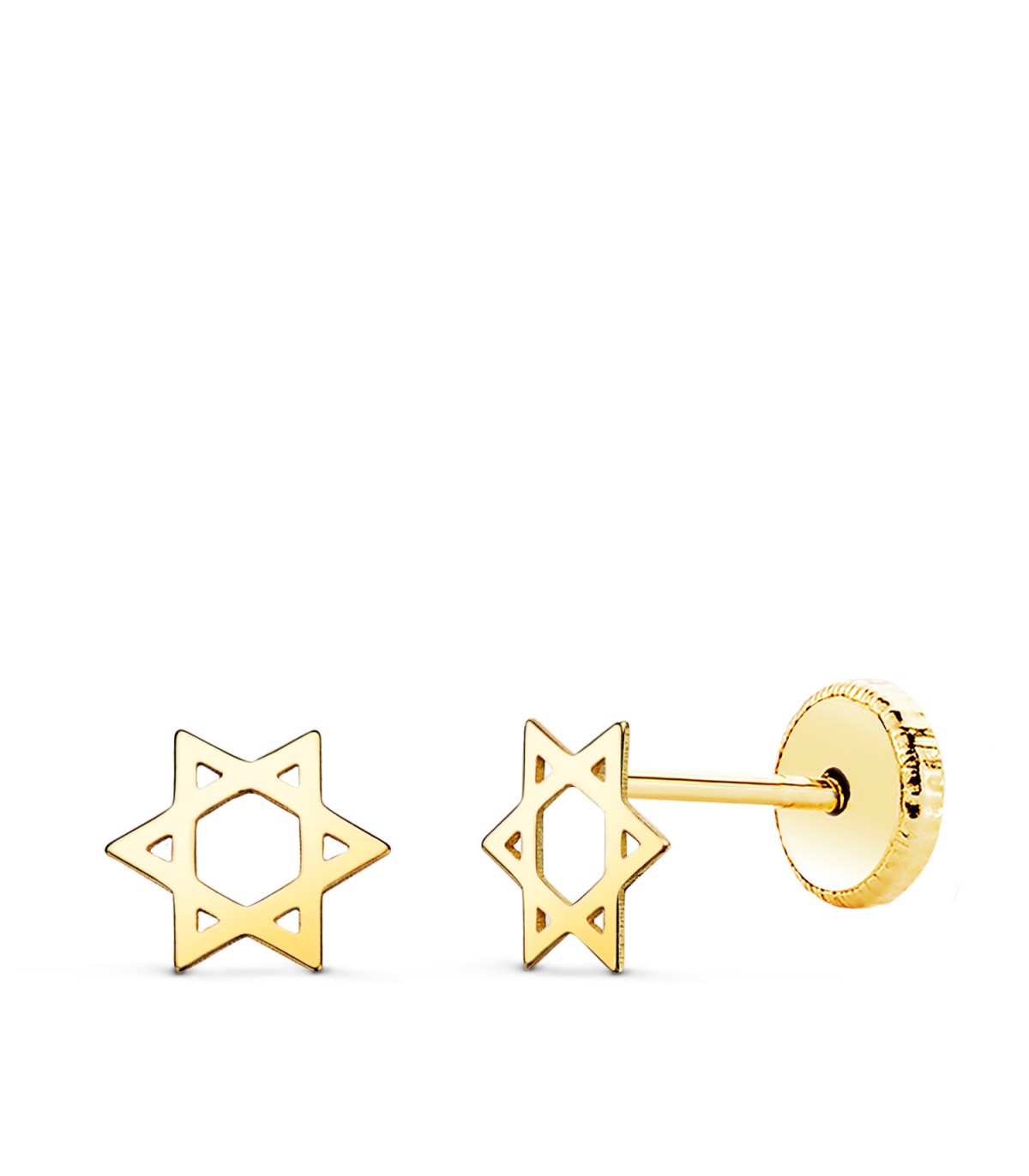 Orecchini Stella di David oro giallo 6mm | Orecchini a lobo e piercings all'orecchio da Donna