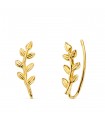 Orecchini lobo lunghi Foglie oro 18kt