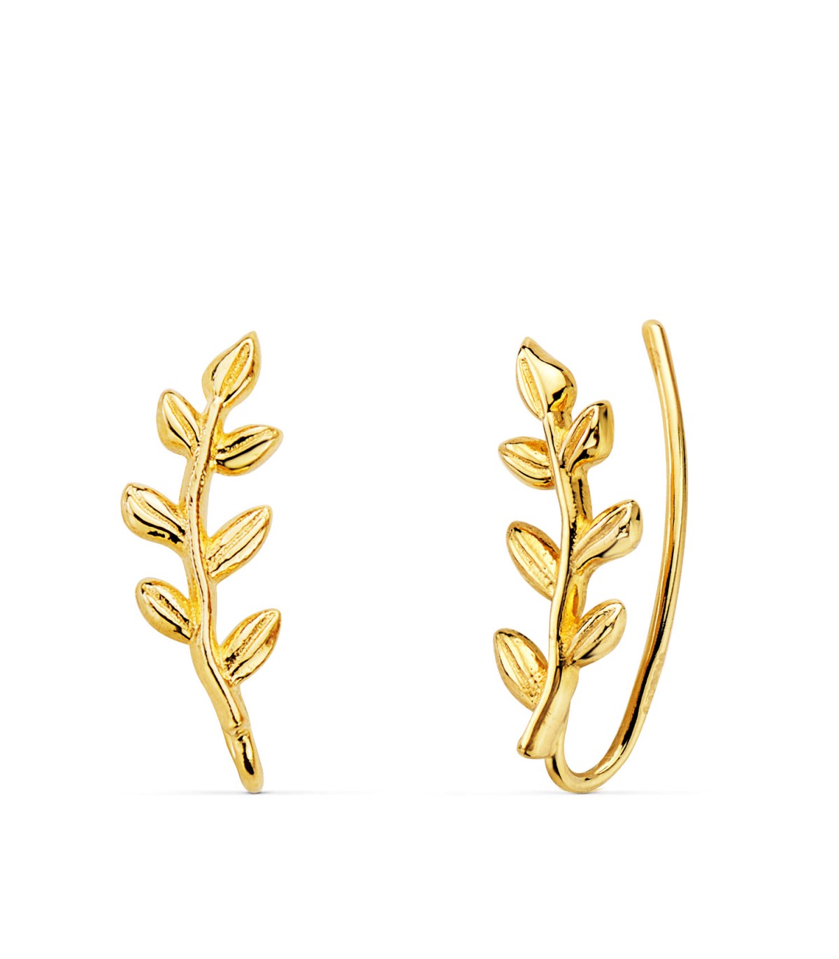 Pendientes Trepadores Hojas Oro 18K - pendientes para mujer oro amarillo