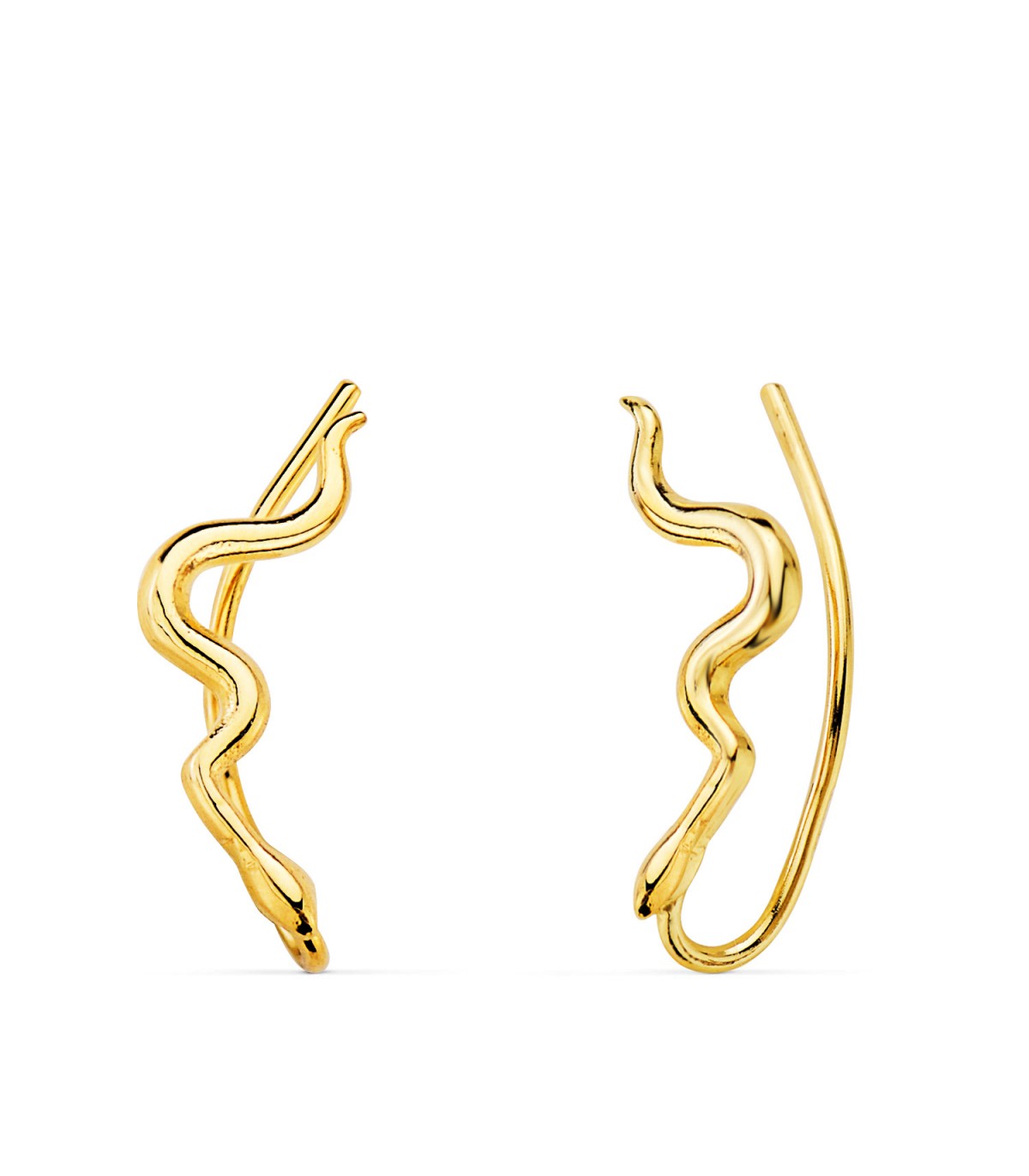 Orecchini lobo lunghi oro 18kt, modello rampicanti Serpente | Gioielli donna