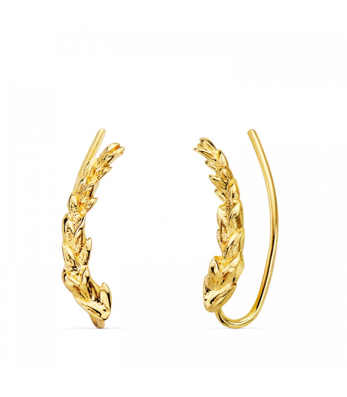 Paar Ohrklemmen Blatt | Design Ear Climber, Ohrkletterer, Ohrmanschette - Ohrringe Gold 18K Damen