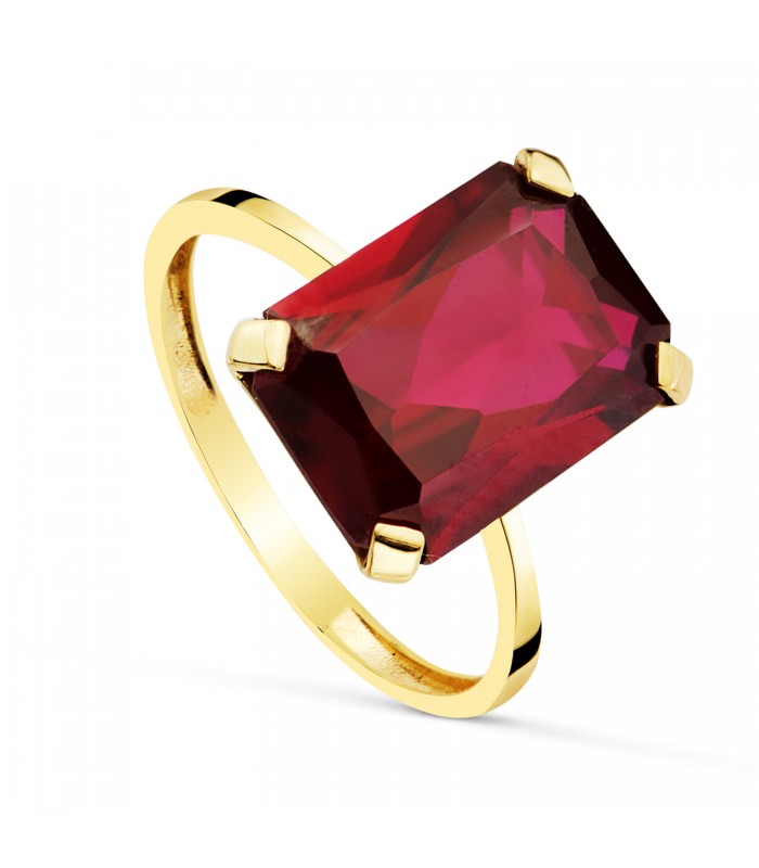 Sortija Mujer Spinel Rojo Oro 18K  - anillos de oro con piedras