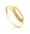 Anillo Sello Ojival Oro 18K Circonitas