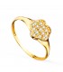 Anillo Sello Flor Circonitas Oro 18K - sello de mujer - sortijas - joyas de mujer
