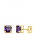 Boucles d'oreilles petites Belle Or 18K Améthyste | bijoux pour femme | boucles d'oreilles femme