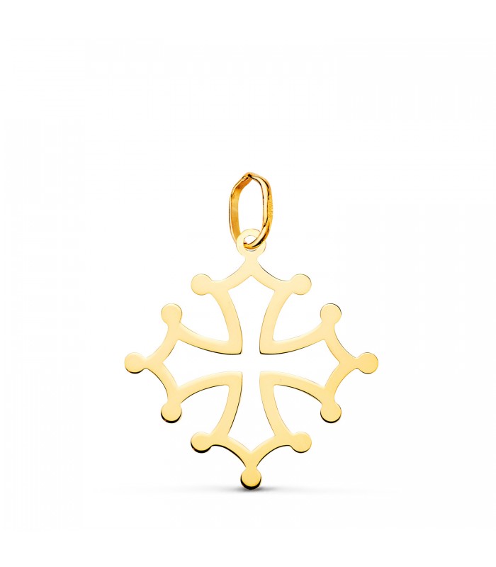 Pendentif Croix Occitane 21mm Or 18K | bijoux or 18K | pendentif croix occitane en or 18 carats