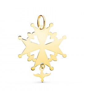 Colgante Cruz Huguenotte 32mm Oro 18K