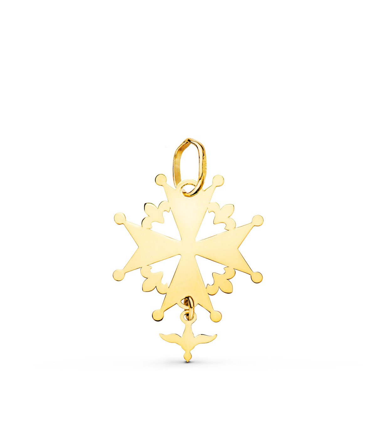Pendentif Croix Huguenote 21mm Or 18K