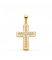 Anhänger Kreuz Gelbgold 18K & Zirkoniasteinen 23007