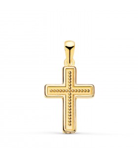 Kreuz mit Kugel-Motiv aus 18 Karat Gelbgold, 19 mm | Goldkreuz Damen