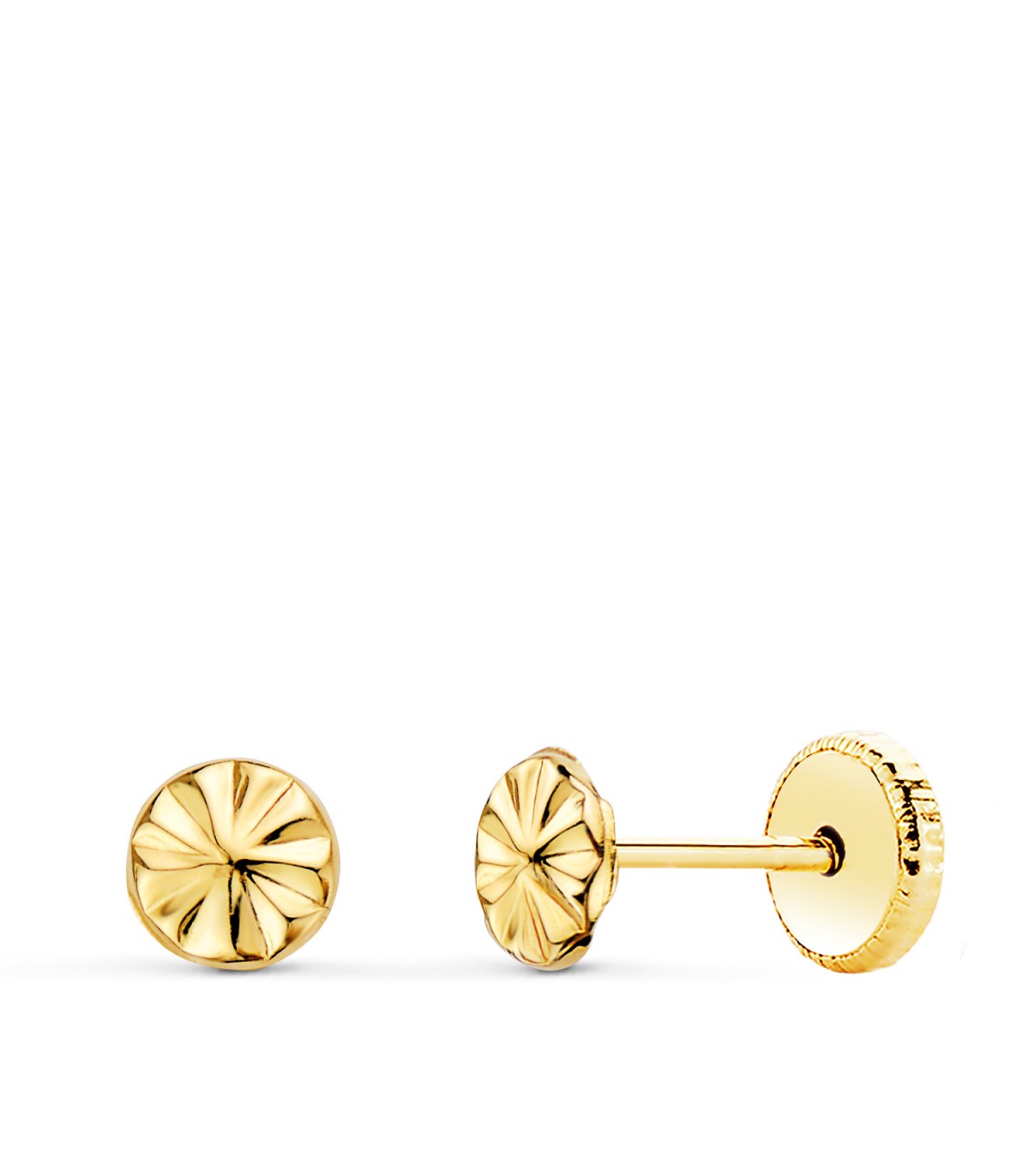 Pendientes Bebé Círculo Ondas Oro 18K 4.5mm