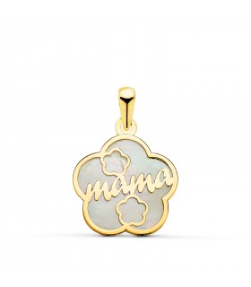 Anhänger Mama Blume 23011 Gelbgold 750 Perlmutt