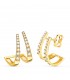 Boucles d'oreilles Meraki Or 18K Double | boucles d'oreilles pour femme | boucles d'oreilles zircons et or pour femme