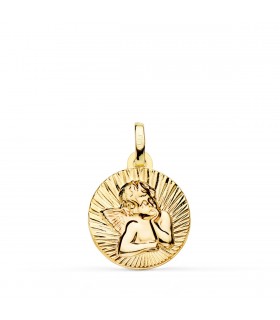 Medalla Oro 18K Angelito 14mm medallas de bebé - regalos bautizo