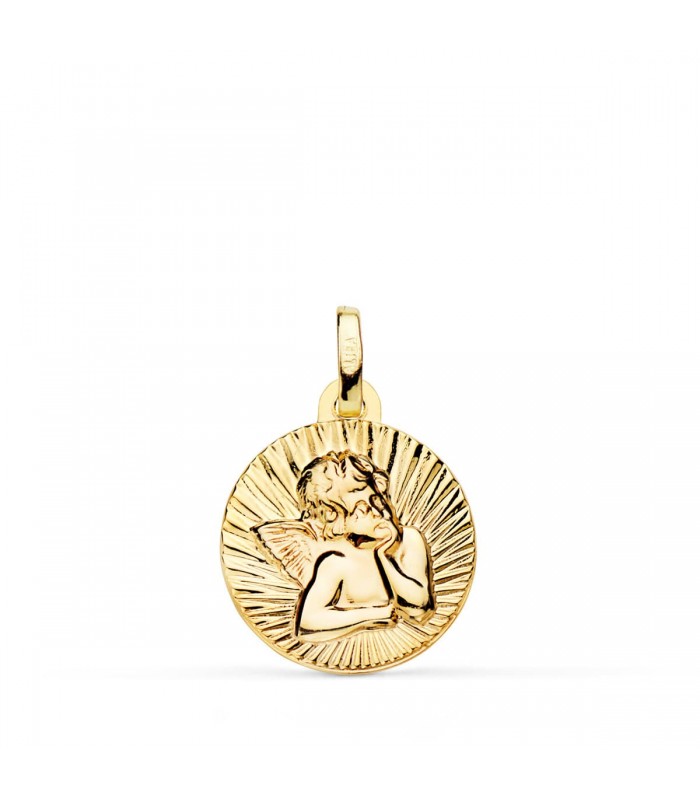 Médaille Or 18K Angelot 14mm | medaille or ange | medaille ange