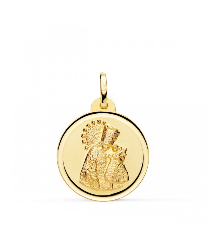 Medalla Virgen de los Desamparados Oro 18k 20mm Bisel