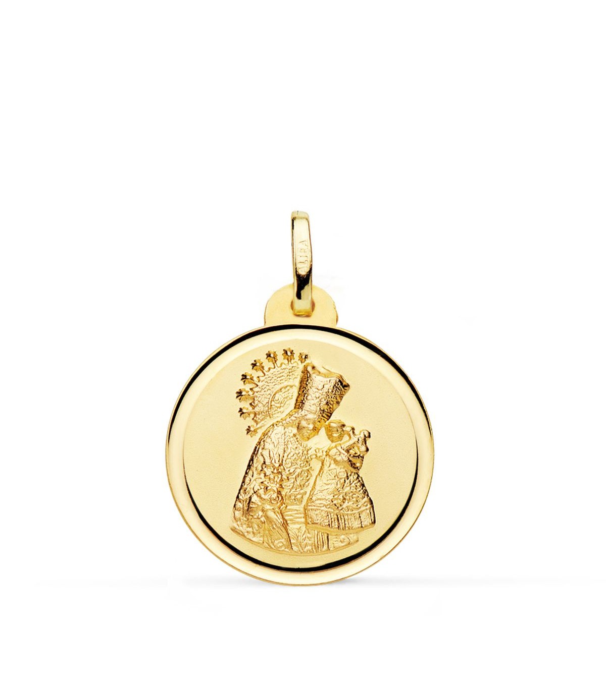 Medalla Virgen de los Desamparados Oro 18k 20mm Bisel