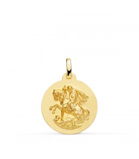 Médaille Saint Georges Or 18K 18mm Mate