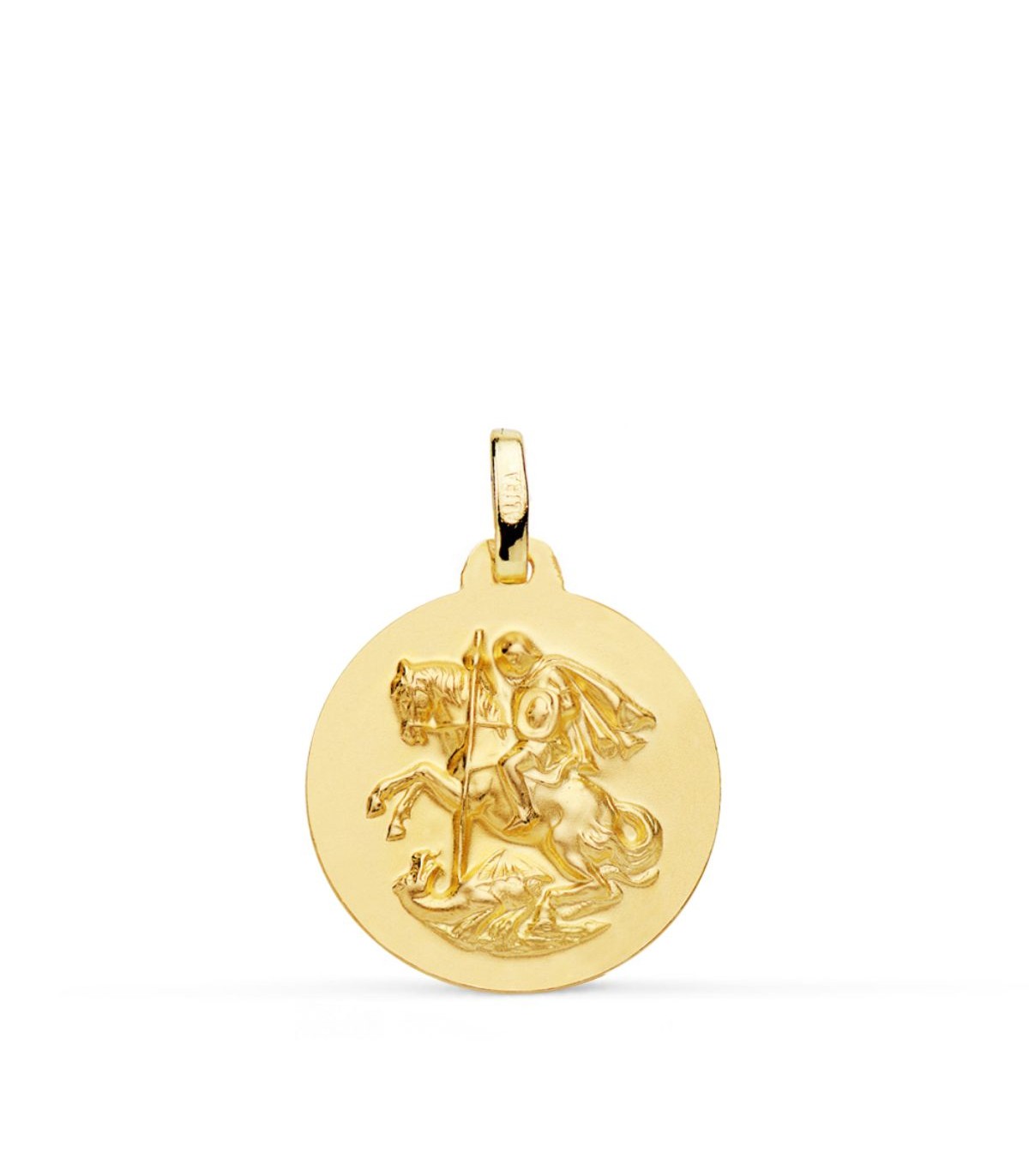 Medaglia San Giorgio oro 18kt 18mm satinata, medaglie sacre
