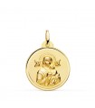 Médaille Notre Dame du Perpetuel Secours Or 18K 22mm Biseauté