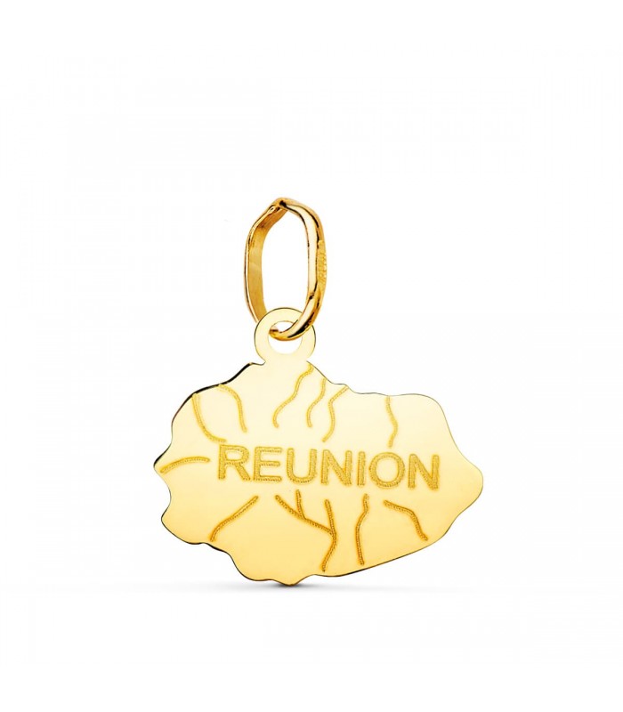 Colgante Isla Reunión Oro 18K 14mm - colgantes islas francesas