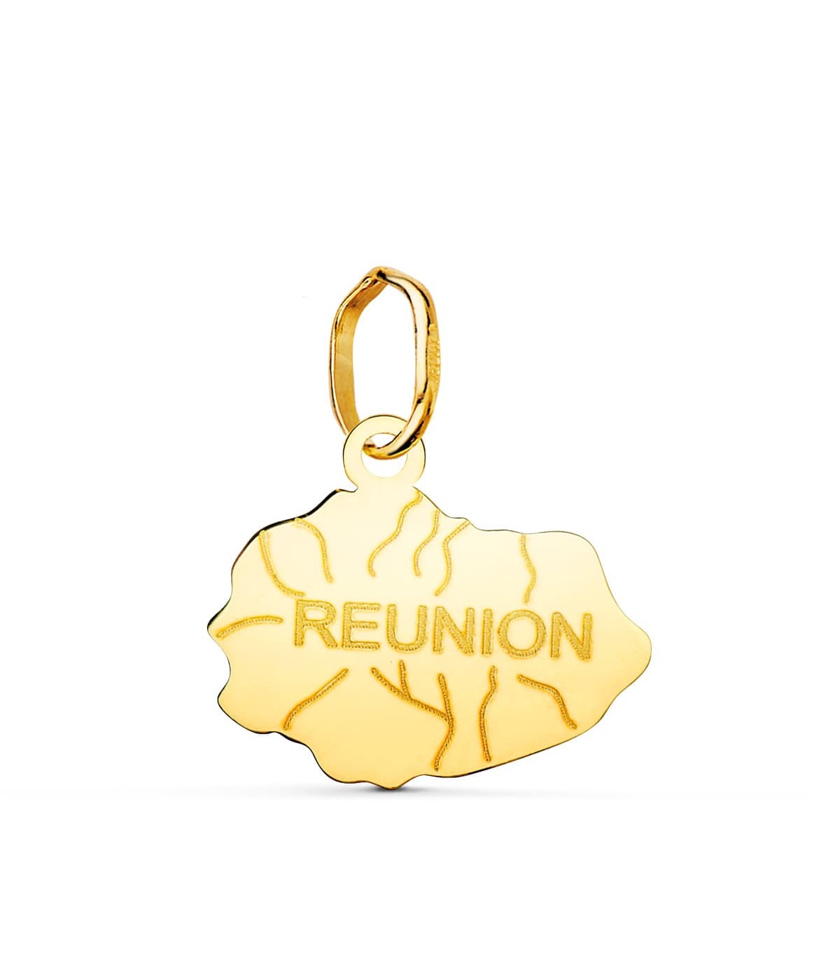 Colgante Isla Reunión Oro 18K 14mm - colgantes islas francesas