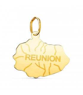 Colgante Isla Reunión Oro 18K 18mm - colgantes islas francesas