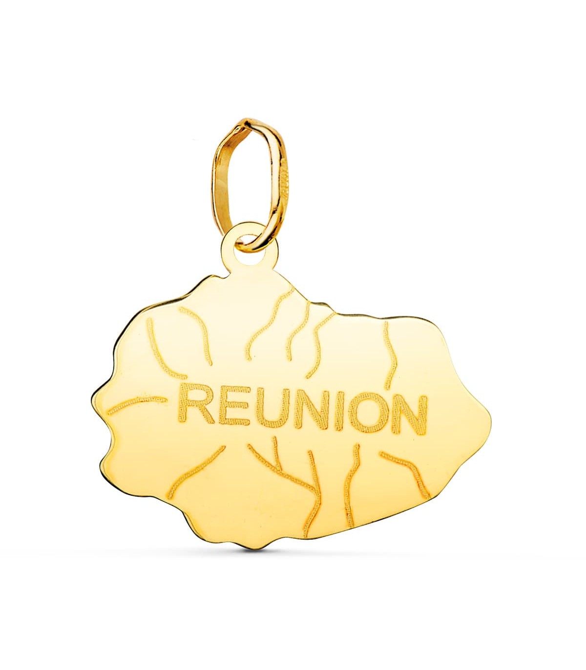 Pendentif île de la Réunion Or 18K 18mm