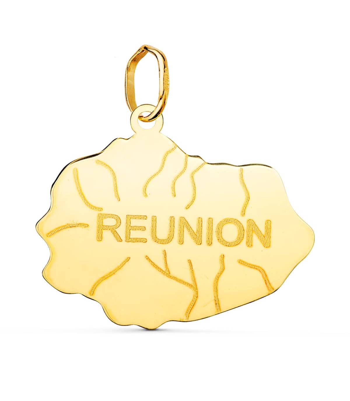 Pendentif île de la Réunion Or 18K 22mm