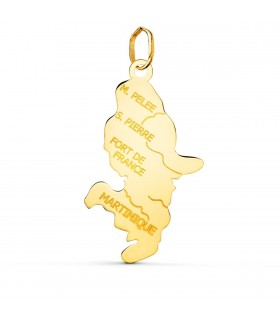 Colgante Isla Martinica Oro 18K 28mm - colgantes islas francesas