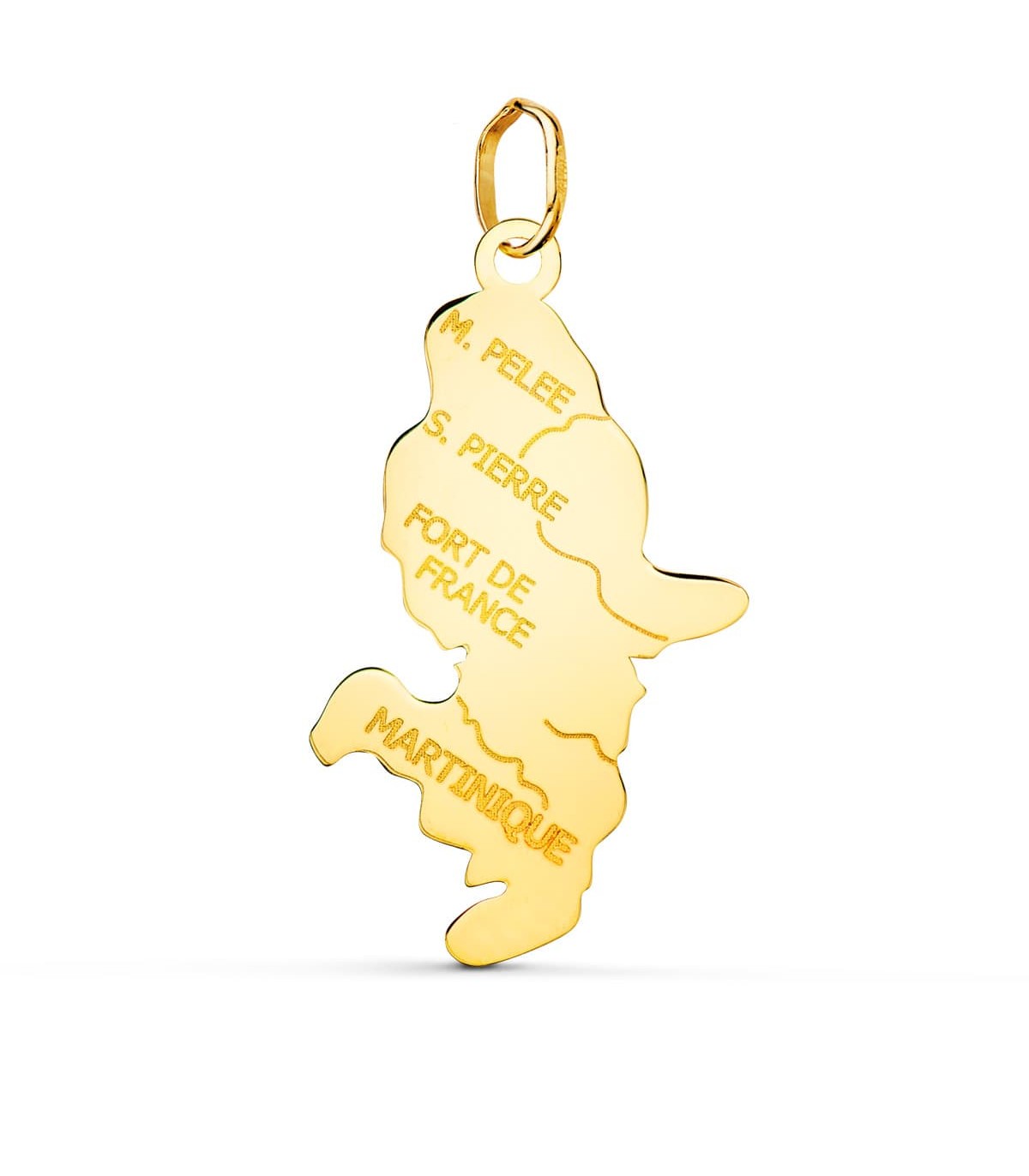 Colgante Isla Martinica Oro 18K 28mm - colgantes islas francesas