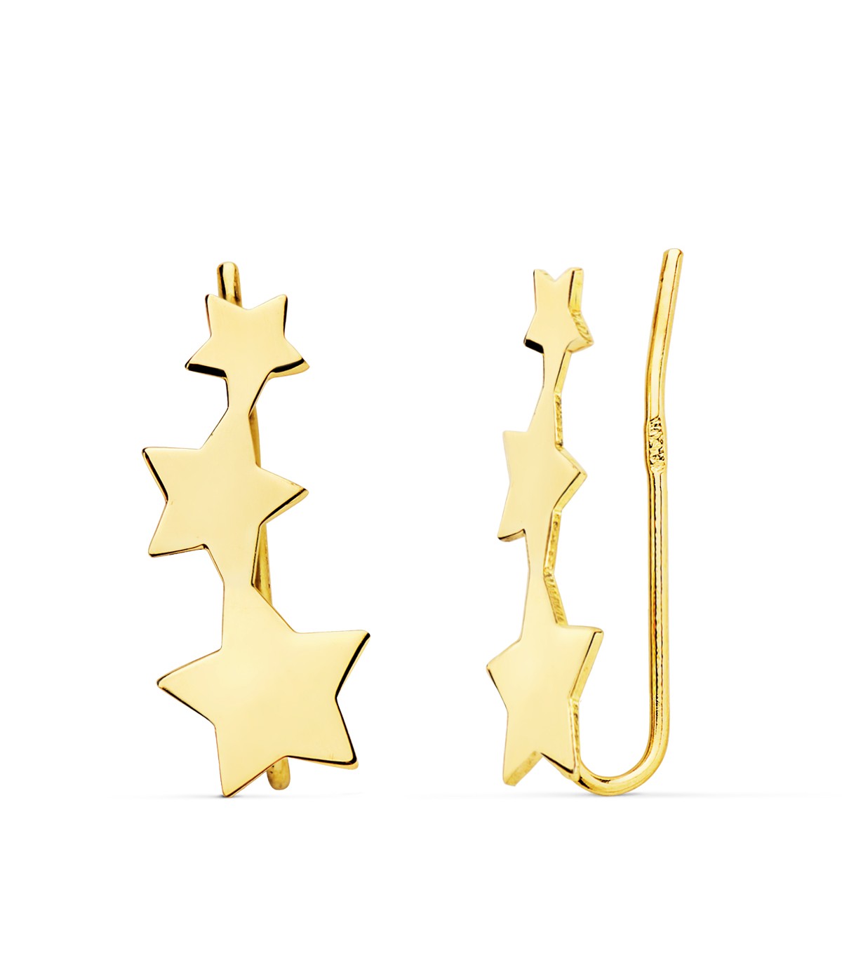 Grimpeurs d'oreilles 3 Étoiles Or 18K