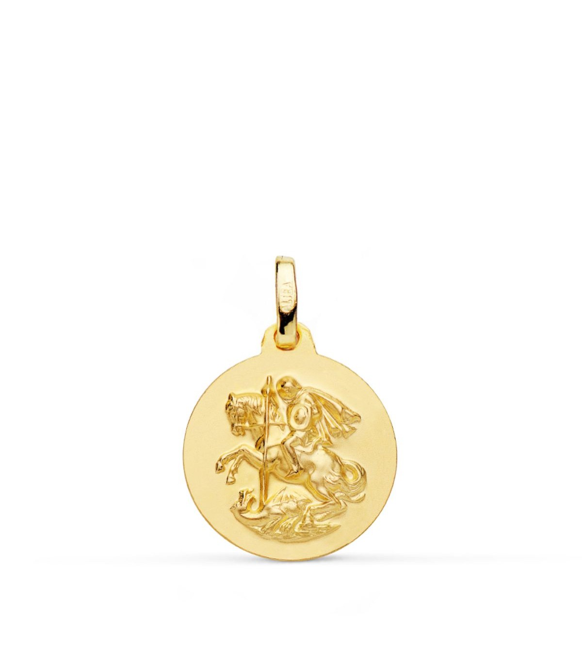 Medalla San Jorge Oro 18K 16mm Matizada - Colgante Sant Jordi