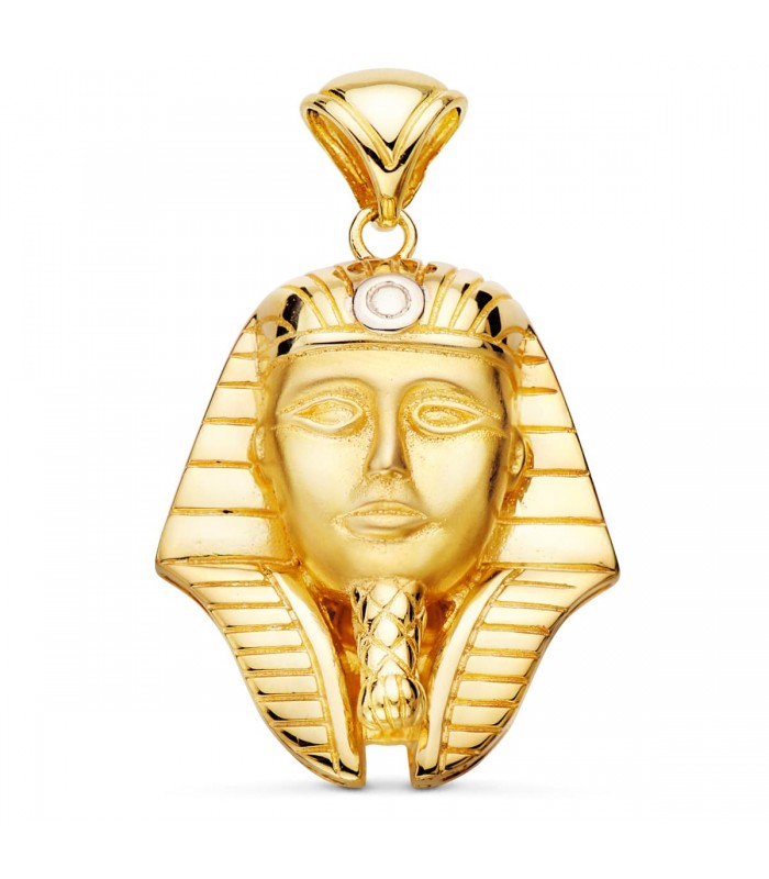 Colgante Tutankamón Oro Bicolor 18K 32mm| colgantes de hombre | colgante macizo oro 750