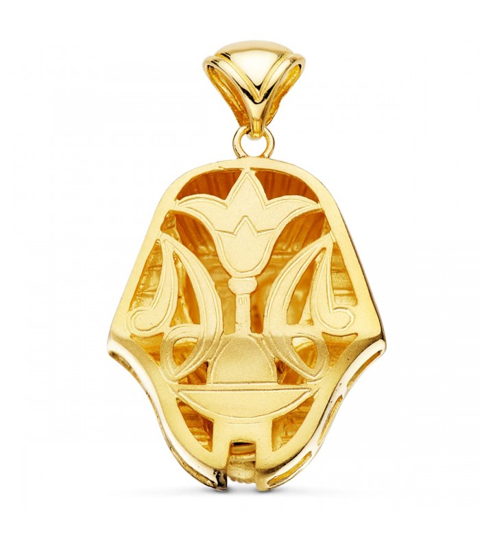 Parte trasera del Colgante Tutankamón Oro Bicolor 18K 32mm
