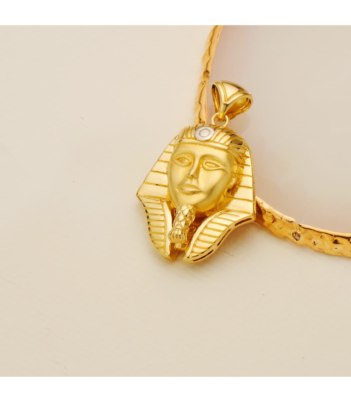 Colgantes para hombre, colgante con figura de tutankamon - Joyas de hombre 18 kilates