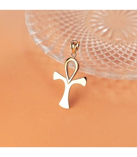 Croix de vie Or Jaune 18 K 36 MM