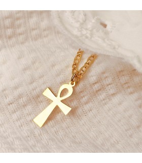 Ägyptisches und koptisches Kreuz Gold 18K 22mm - Ankh-Anhänger, Glücksbringer Symbol