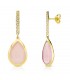 Ohrstecker Pink Quarz Zirkonia Tropfen – Ohrhänger 18K Gold | Ohrringe mit Steinen