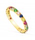 Anello vereta multicolore oro giallo 18kt, fedina con pietre colorate | Modello Arcobaleno Gioielli donna