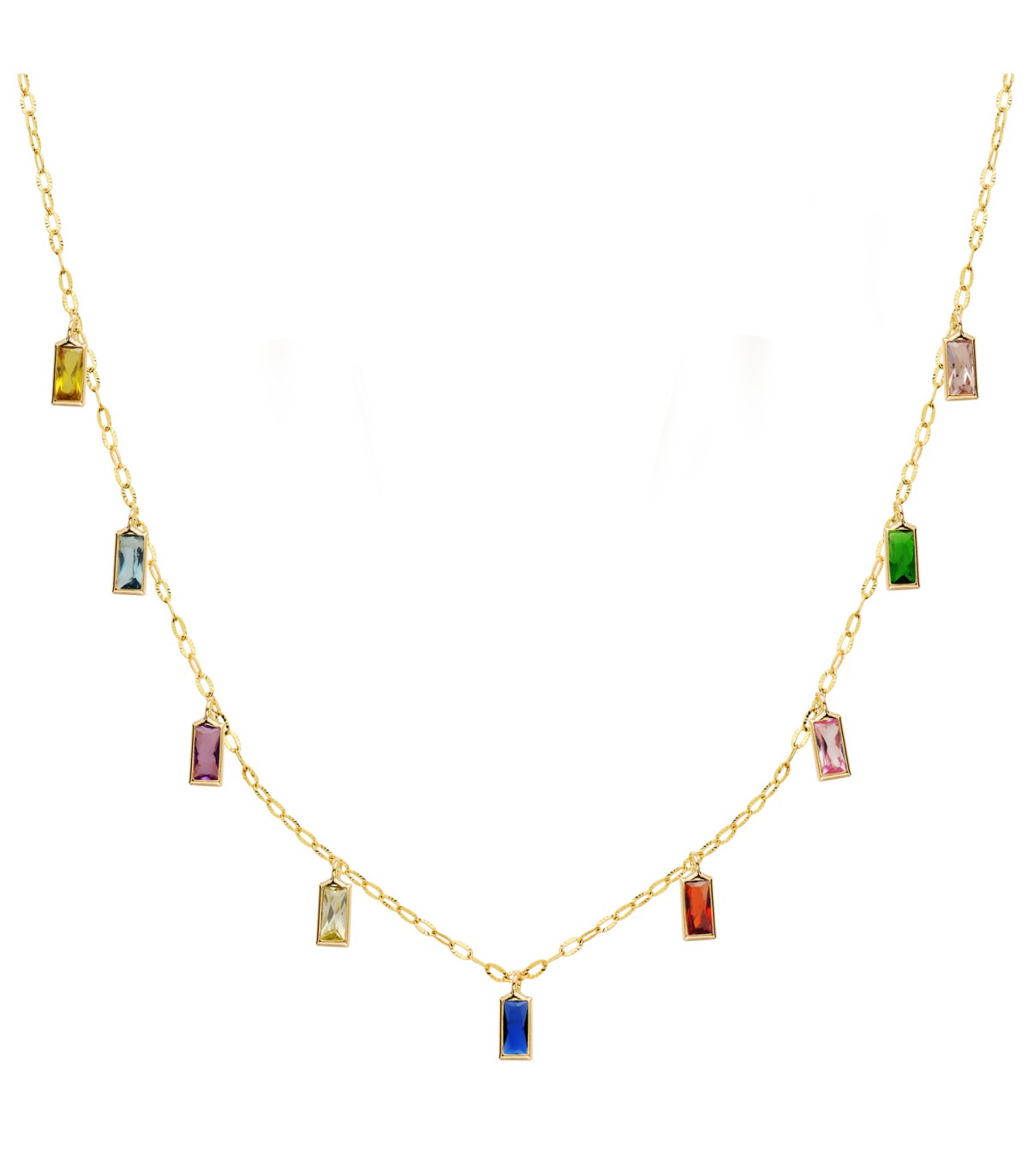 Collier En Pierres Dures Multicolores - Bijou Artisanal Occasion - Longueur à Vérifier