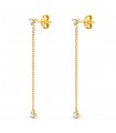Boucles d'oreilles pendantes Chaîne Or Jaune 18K