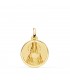 Medalla Santa Bárbara Oro 18K 18mm Bisel. Medallas de oro religiosas de fabricación artesanal.