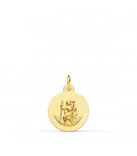 Médaille Saint Christophe Or 18K 12mm Mate