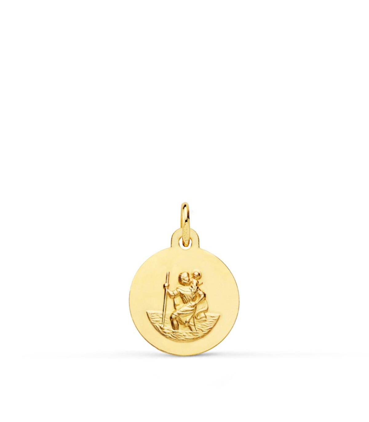 Médaille Saint Christophe Or 18K 12mm Mate