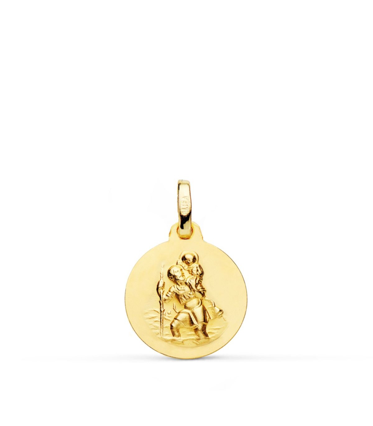 Médaille Saint Christophe Or 18K 14 mm Mate
