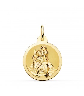 Médaille Saint Christophe Or 18K 22mm Brillante