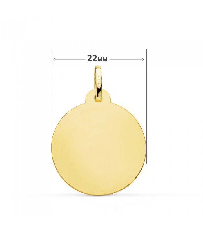 Dorso de la medalla de oro de Santa lucía. Medida: 22 mm
