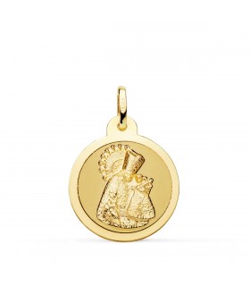 Medalla Virgen de los Desamparados Oro 18k 20mm Brillo - medallas de oro, medallas religiosas