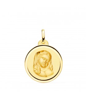 Medalla Virgen Madonna del Mare 18K 20mm Bisel - medallas de oro vírgenes